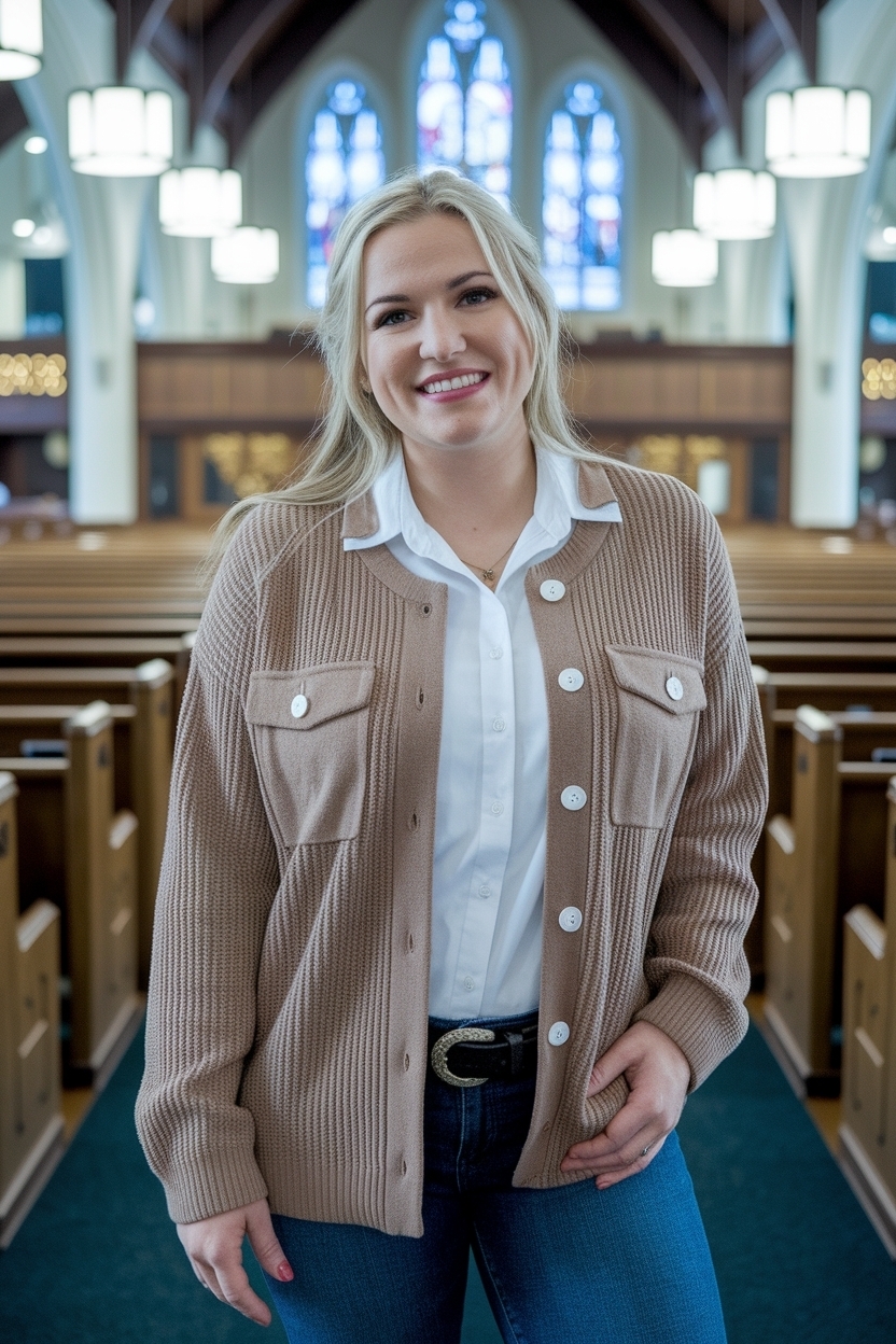 Stylish Church Outfit Button Up Women Must Try outfit idea