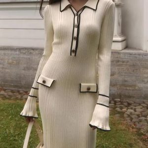 Classic Ribbed Midi Dress