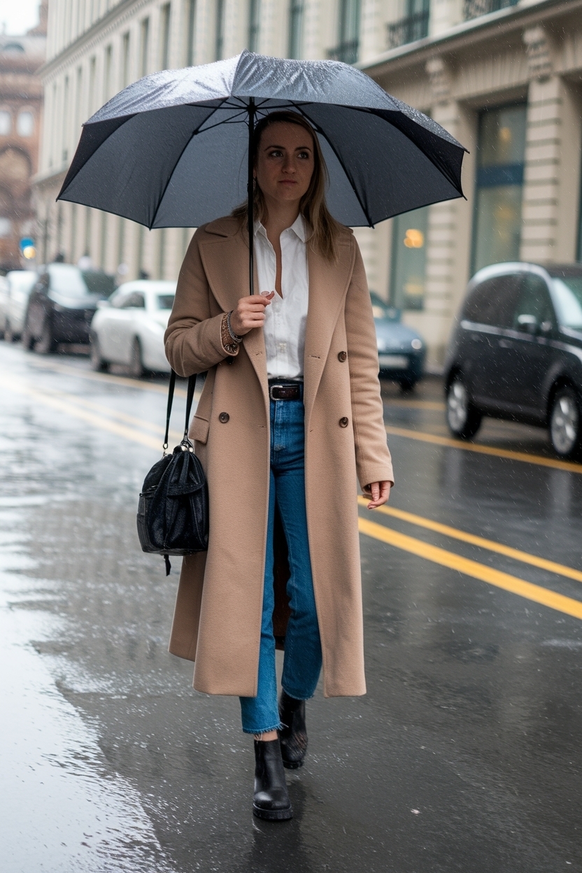 Cold Rainy Day Outfit Work: Professional Yet Comfortable outfit idea