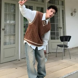 College Knit Sweater Vest