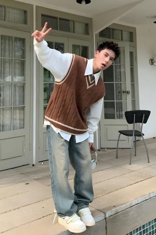 College Knit Sweater Vest