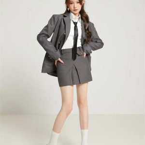 College Style Skirt, Blazer & Shirt Set