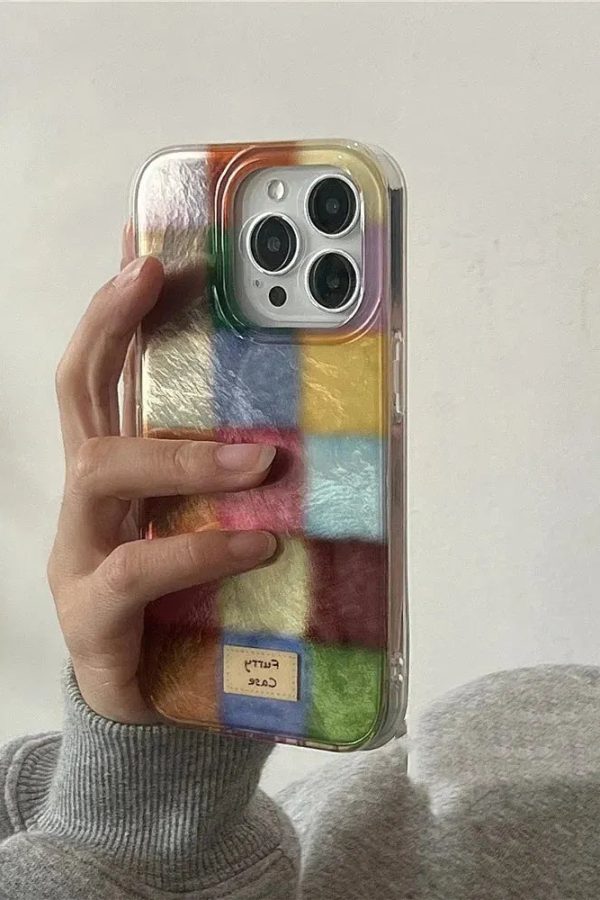 Color Block Checkered Phone Case