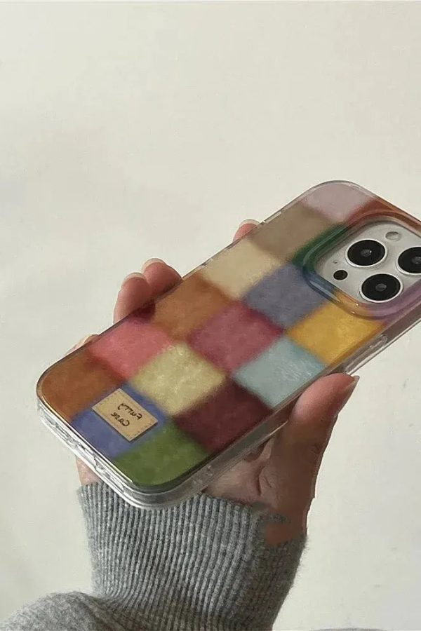 Color Block Checkered Phone Case