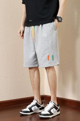 Colored Laces Striped Sweatshort