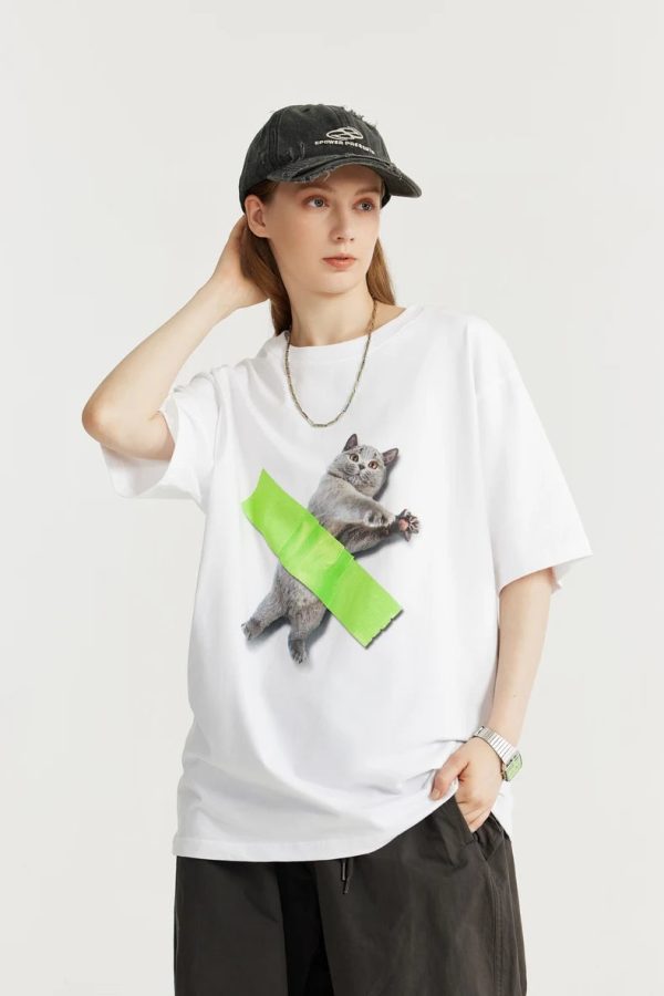 Contemporary Cat Art Tee