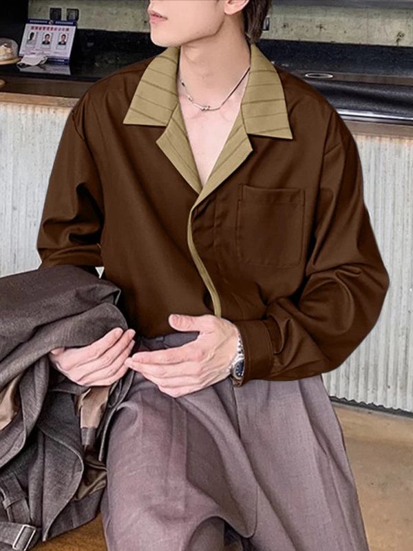 Contrast Collar Shirt