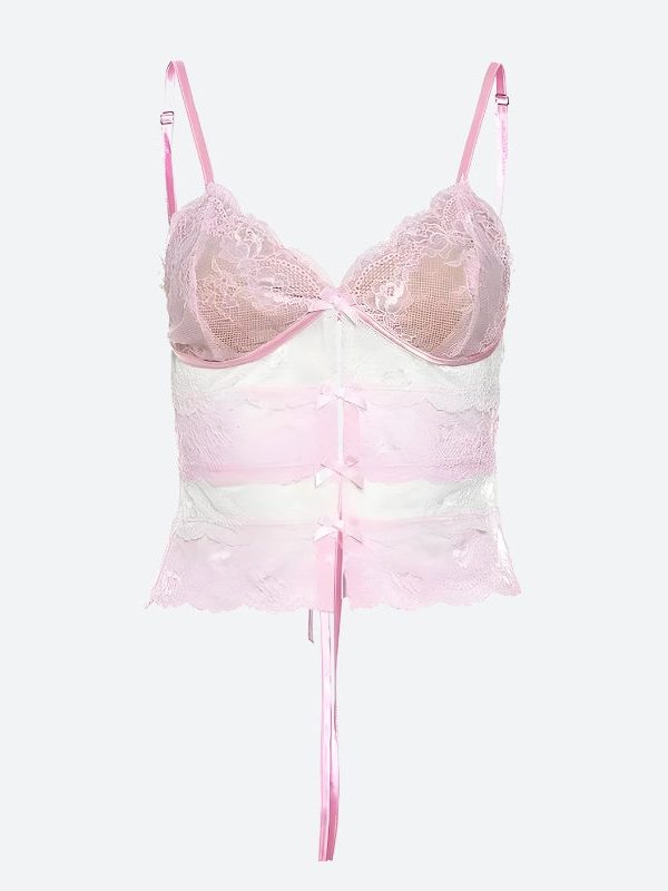 Coquette Bow Backless Lace Top