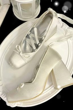 Coquette Bow Lace Up High Heels