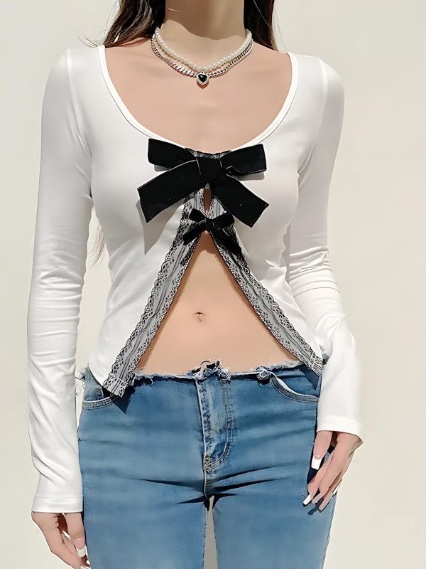 Coquette Bow Open Front Top