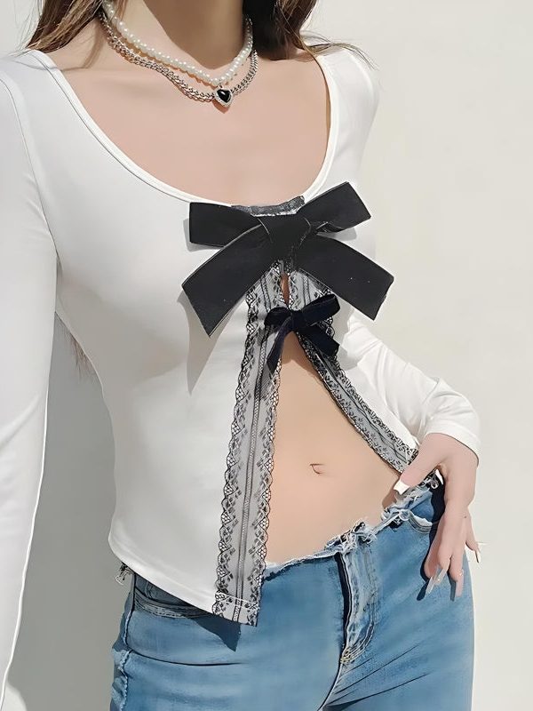Coquette Bow Open Front Top