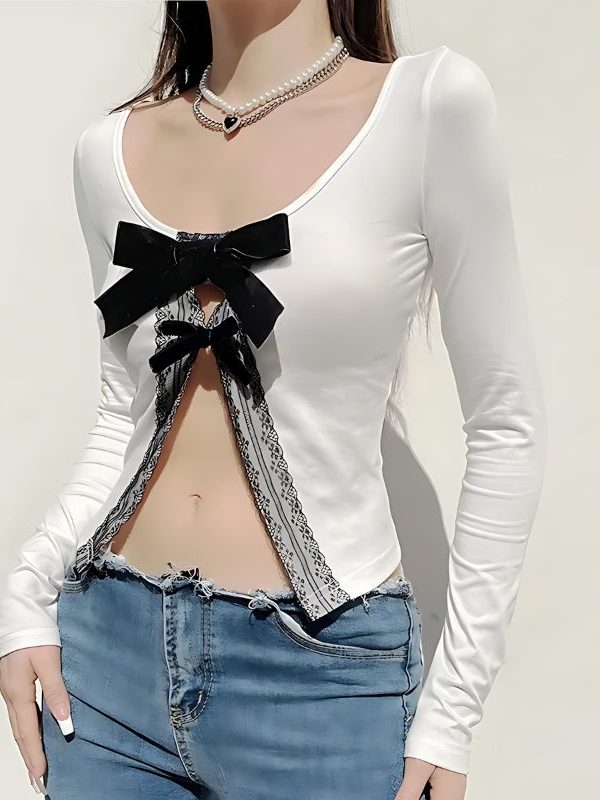 Coquette Bow Open Front Top