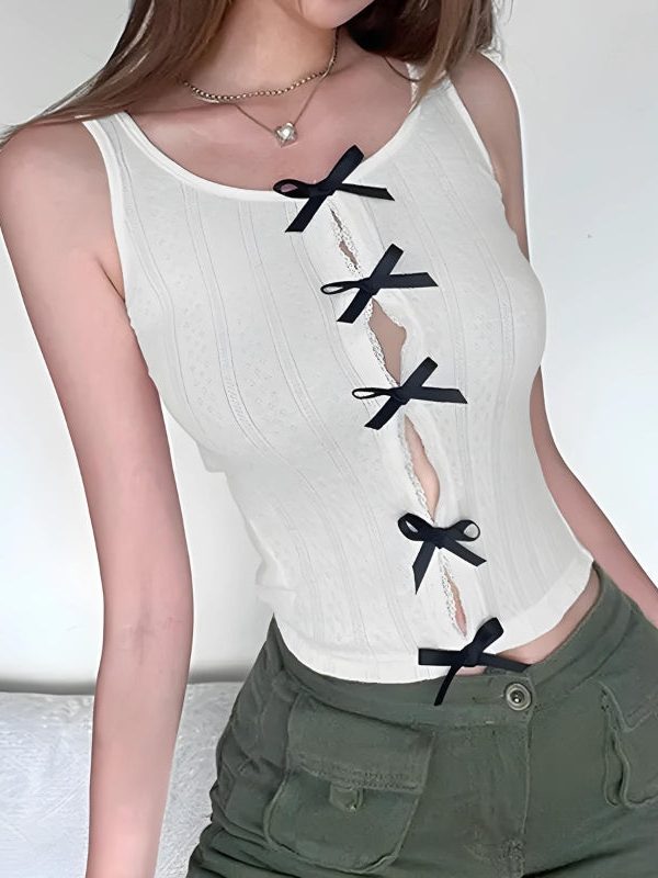 Coquette Bow Pointelle Top