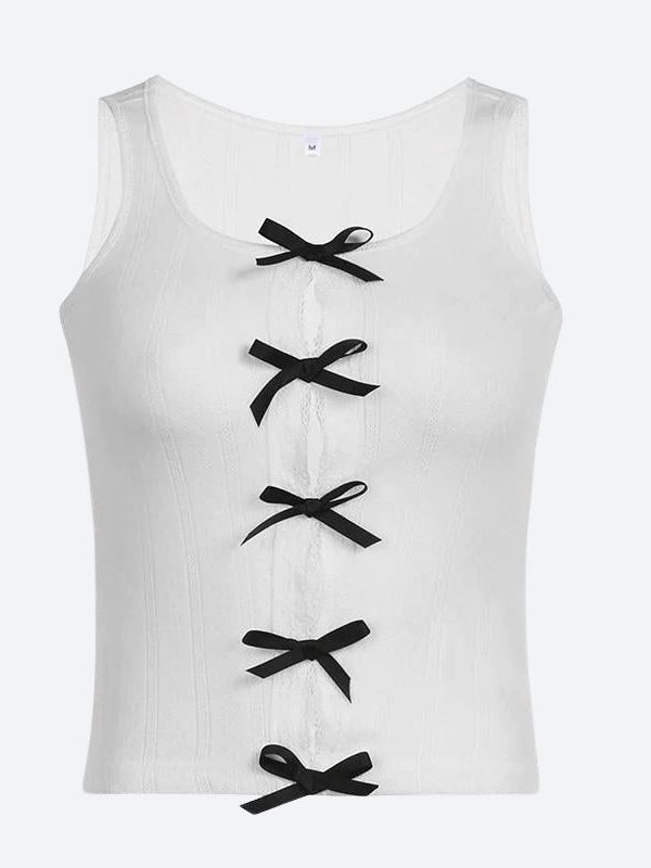 Coquette Bow Pointelle Top