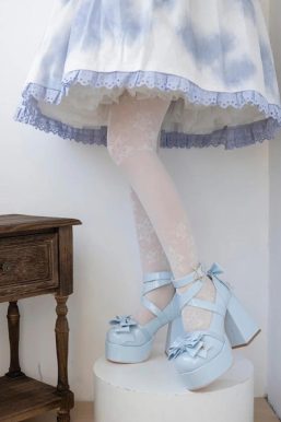 Coquette Bow Star Buckled Platform High Heels