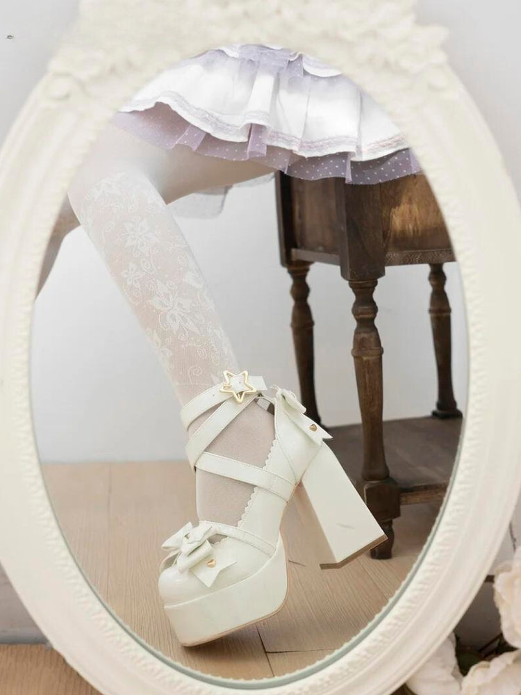 Coquette Bow Star Buckled Platform High Heels Coquette Bow Star Buckled Platform High Heels