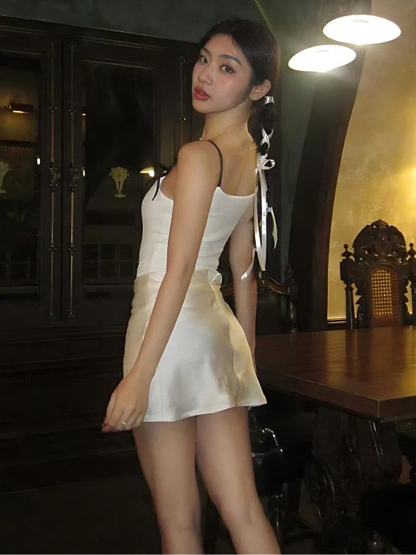 Coquette Bow Strap Bodycon Top