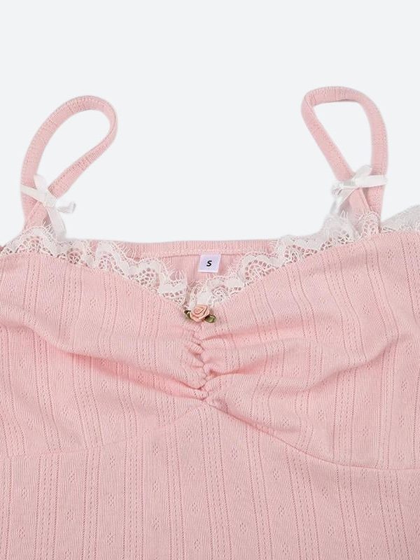 Coquette Bow Straps Ruched Top