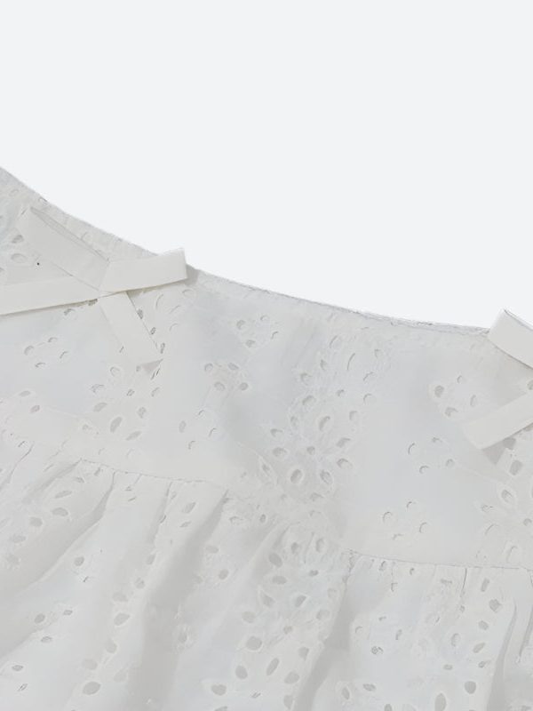 Coquette Broderie Anglaise Top & Mini Skirt Two Piece Set