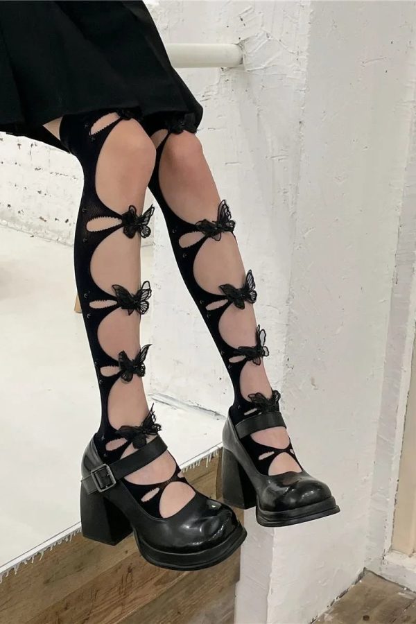 Coquette Butterfly Lace Knee Socks