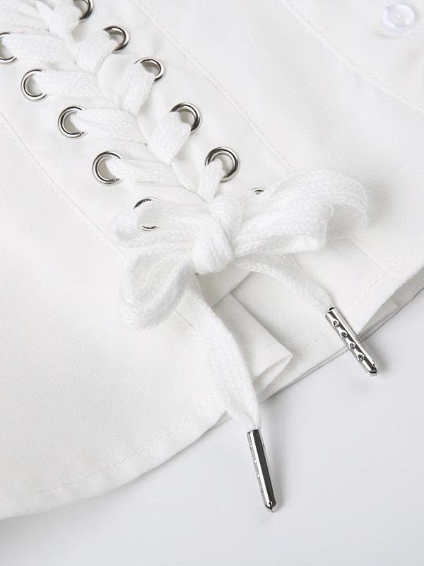 Coquette Cap Sleeve Lace Up Top