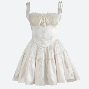 Coquette Floral Satin Mini Dress