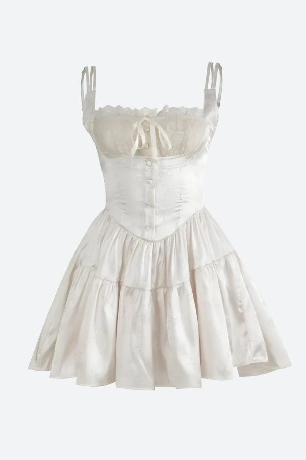 Coquette Floral Satin Mini Dress