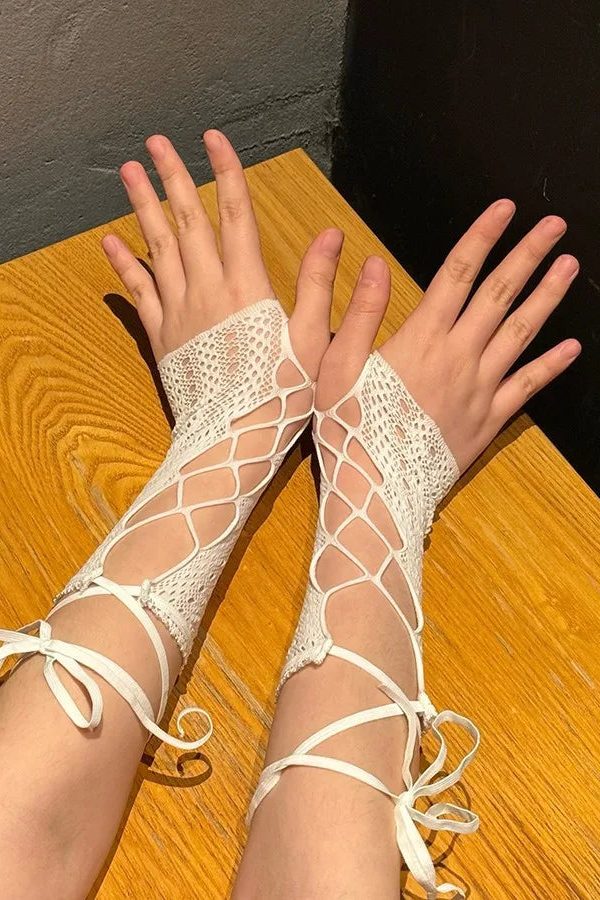 Coquette Lace Fingerless Gloves