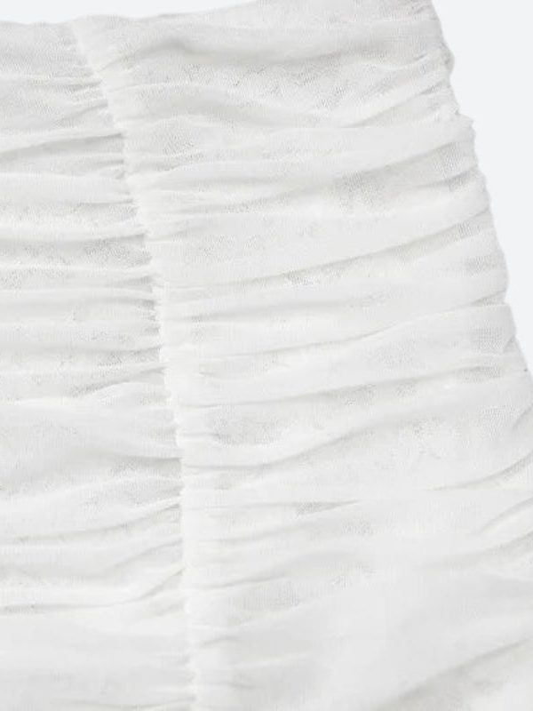 Coquette Lace Top & Ruched Mini Skirt Two Piece Set