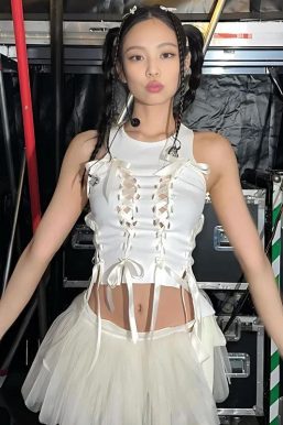 Coquette Lace Up Bow Top