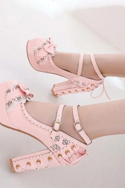Coquette Lace Up High Heels