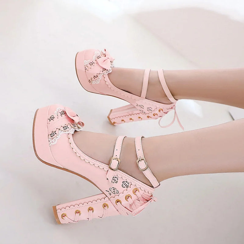 Coquette Lace Up High Heels Coquette Lace Up High Heels