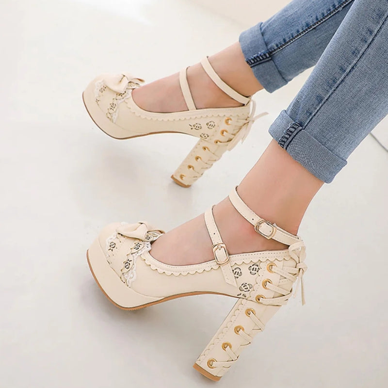 Coquette Lace Up High Heels Coquette Lace Up High Heels