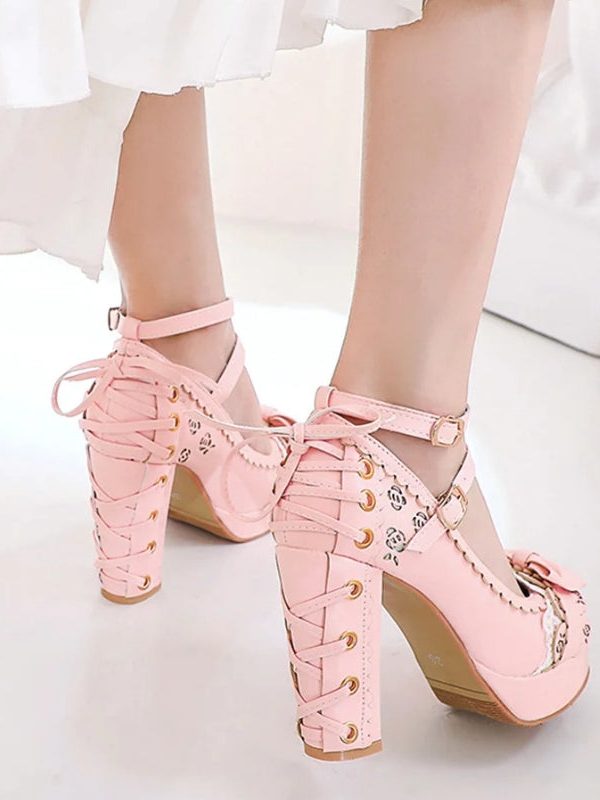Coquette Lace Up High Heels