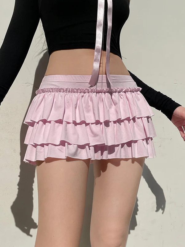 Coquette Layered Bow Mini Skort