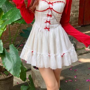 Coquette Mini Dress With Cardigan