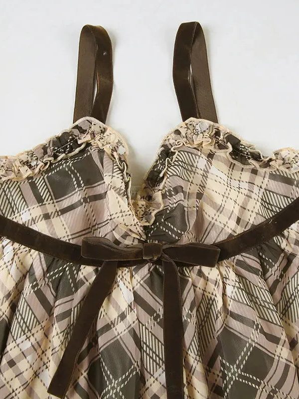 Coquette Plaid Mini Dress