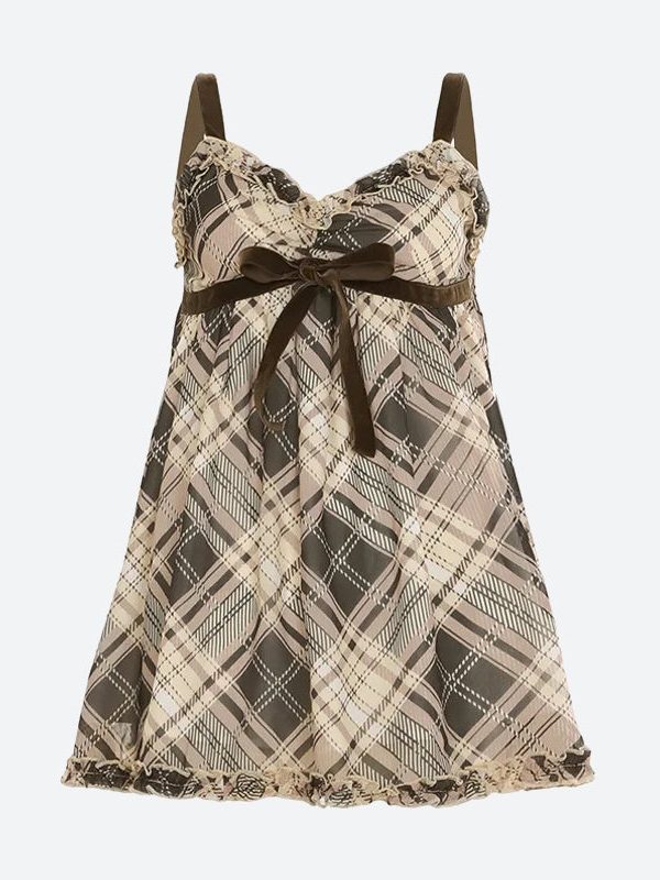 Coquette Plaid Mini Dress