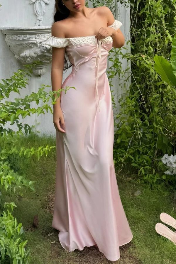 Coquette Princess Satin Maxi Dress