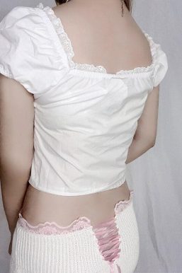 Coquette Puff Sleeve Crop Top