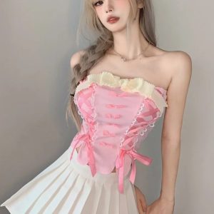 Coquette Ribbon Bow Tube Top