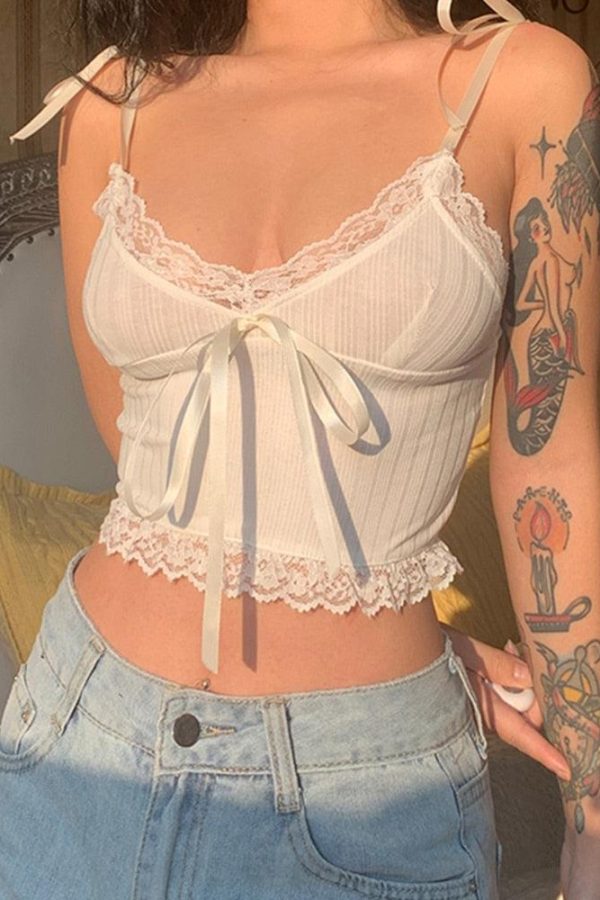 Coquette Ribbon Crop Top