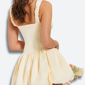Coquette Ruched Bubble Skirt Mini Dress