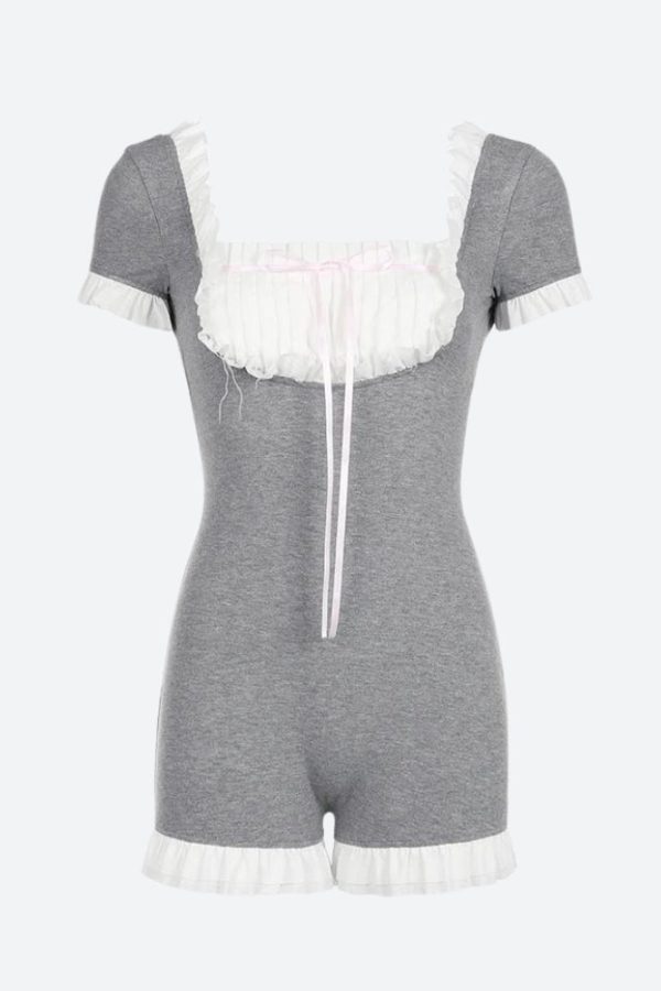 Coquette Ruffled Backless Playsuit