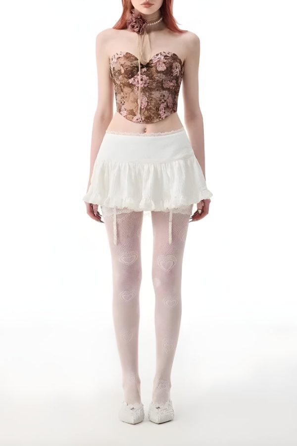 Coquette Ruffled Lace Mini Skirt