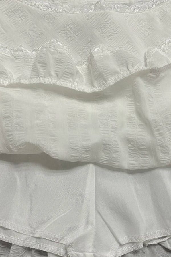 Coquette Ruffled Lace Mini Skirt