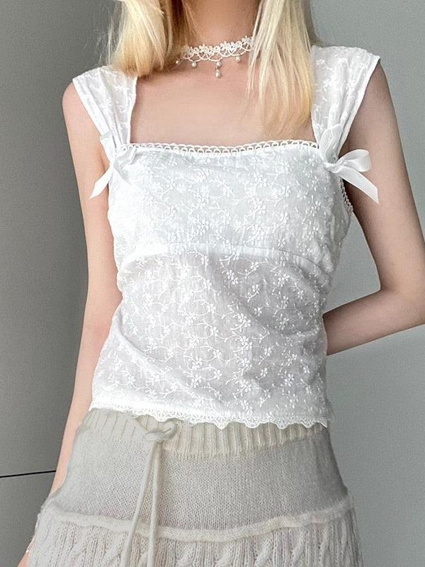 Coquette Square Neckline Top