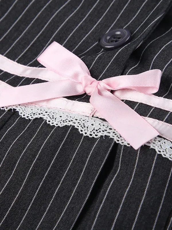 Coquette Striped Mini Skirt