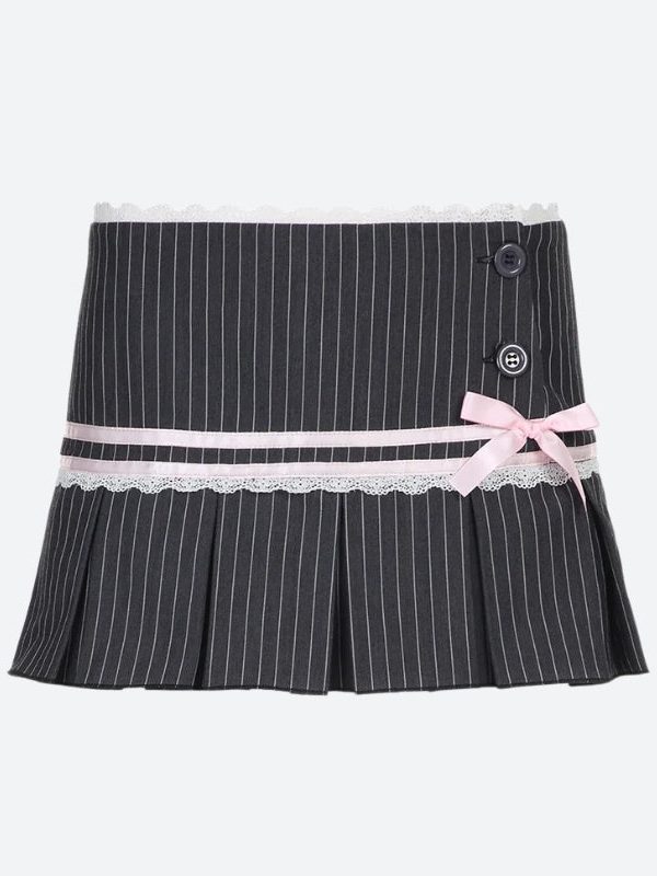 Coquette Striped Mini Skirt