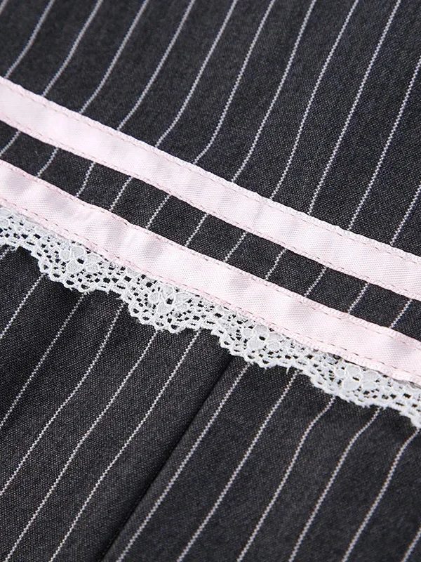 Coquette Striped Mini Skirt